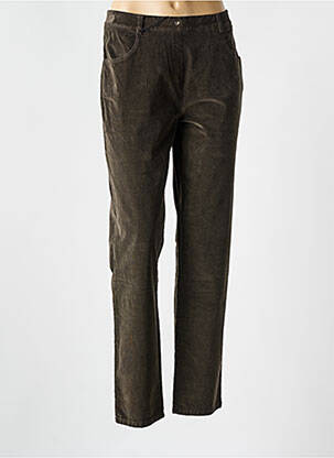 Pantalon droit stretch taille normale vert EAST DRIVE femme
