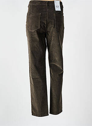 Pantalon droit stretch taille normale vert EAST DRIVE femme
