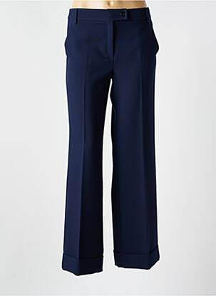 Pantalon droit tissage crêpe taille normale bleu EMME M femme