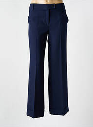 Pantalon droit tissage crêpe taille normale bleu EMME M femme