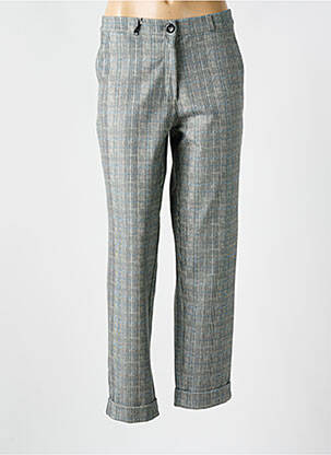 Pantalon droit fermeture zippée sous rabat boutonné taille normale gris EAST DRIVE femme