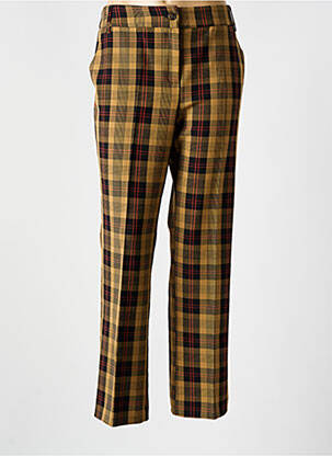 Pantalon droit tissage crêpe taille normale marron EMME M femme