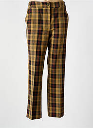 Pantalon droit tissage crêpe taille normale marron EMME M femme