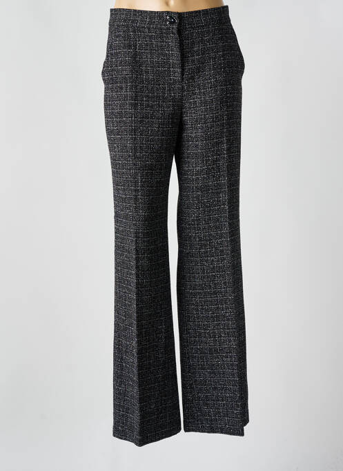 Pantalon droit fermeture zippée sous rabat boutonné taille normale noir CAROLINE BISS femme