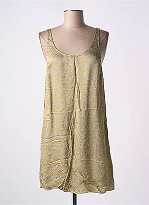 Robe courte col rond fines bretelles vert AMERICAN VINTAGE femme
