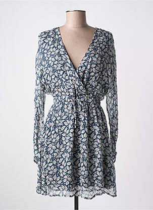 Robe courte manches longues manches longues bleu AMERICAN VINTAGE femme