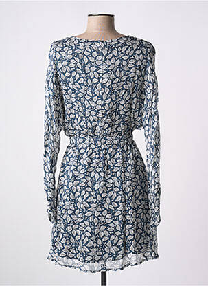 Robe courte manches longues manches longues bleu AMERICAN VINTAGE femme