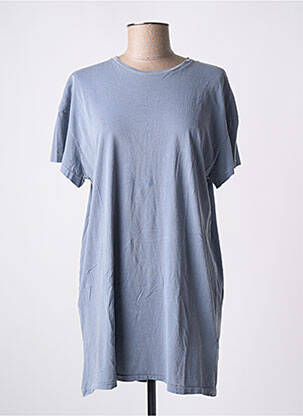 Tunique manches courtes tissage jersey bleu AMERICAN VINTAGE femme