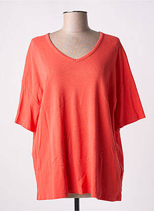 T-shirt col v manches courtes orange AMERICAN VINTAGE femme