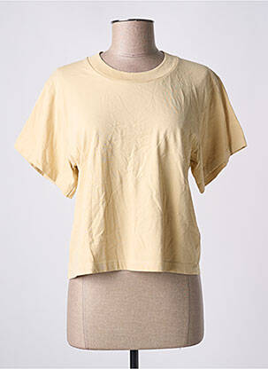 T-shirt coupe cintrée manches courtes beige AMERICAN VINTAGE femme