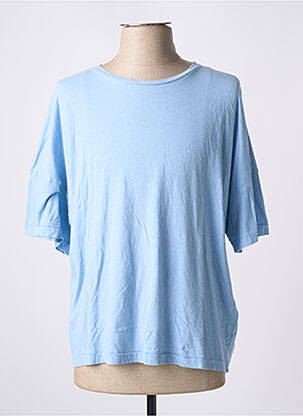 T-shirt col rond manches courtes bleu AMERICAN VINTAGE femme