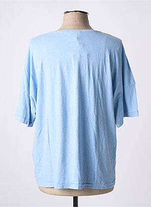 T-shirt col rond manches courtes bleu AMERICAN VINTAGE femme