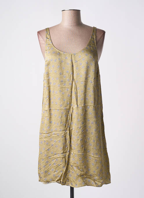 Robe courte col rond fines bretelles vert AMERICAN VINTAGE femme