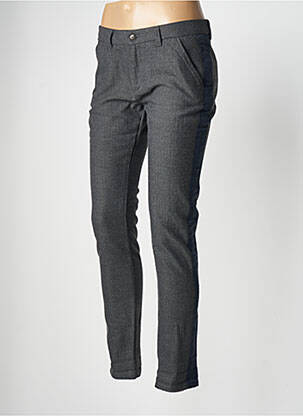 Pantalon chino broderie galons latéraux taille basse gris REIKO femme