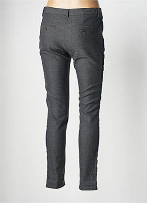 Pantalon chino broderie galons latéraux taille basse gris REIKO femme