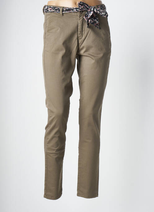 Pantalon chino vert LE TEMPS DES CERISES pour femme