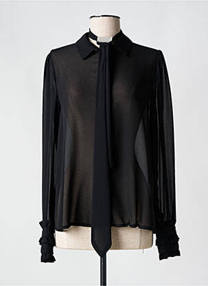Chemisier tissage crêpe manches longues noir RINASCIMENTO femme