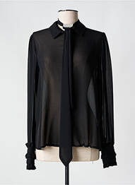 Chemisier tissage crêpe manches longues noir RINASCIMENTO femme