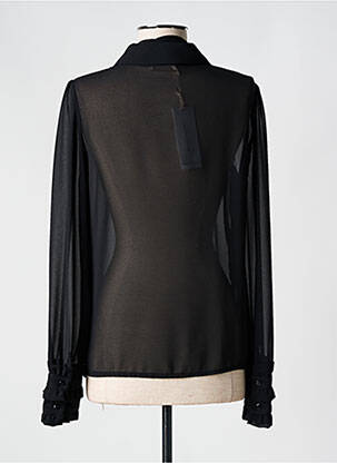 Chemisier tissage crêpe manches longues noir RINASCIMENTO femme