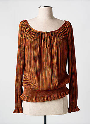 Blouse col rond manches longues orange LE PETIT BAIGNEUR femme