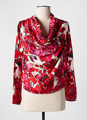 Blouse imprimé fleurs manches longues rouge RINASCIMENTO femme