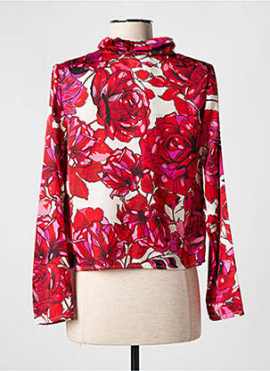 Blouse imprimé fleurs manches longues rouge RINASCIMENTO femme