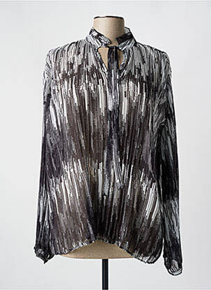 Blouse légère et transparente manches longues gris TINTA STYLE femme