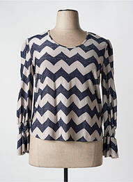 Top stretch manches longues bleu KITANA femme