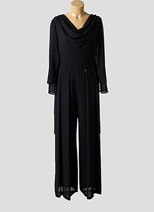 Combi-pantalon tissage crêpe manches 3/4 noir RINASCIMENTO femme