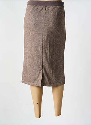 Jupe mi-longue stretch marron LOLA ESPELETA femme