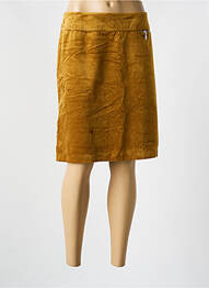Jupe mi-longue taille à pinces jaune CHRISTINE LAURE femme