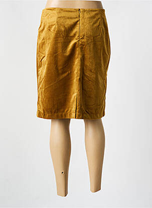 Jupe mi-longue taille à pinces jaune CHRISTINE LAURE femme
