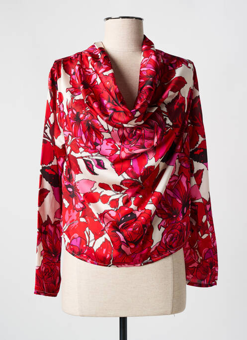 Blouse imprimé fleurs manches longues rouge RINASCIMENTO femme