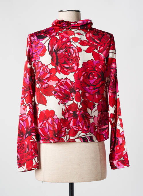 Blouse imprimé fleurs manches longues rouge RINASCIMENTO femme