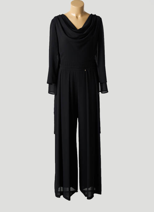 Combi-pantalon tissage crêpe manches 3/4 noir RINASCIMENTO femme