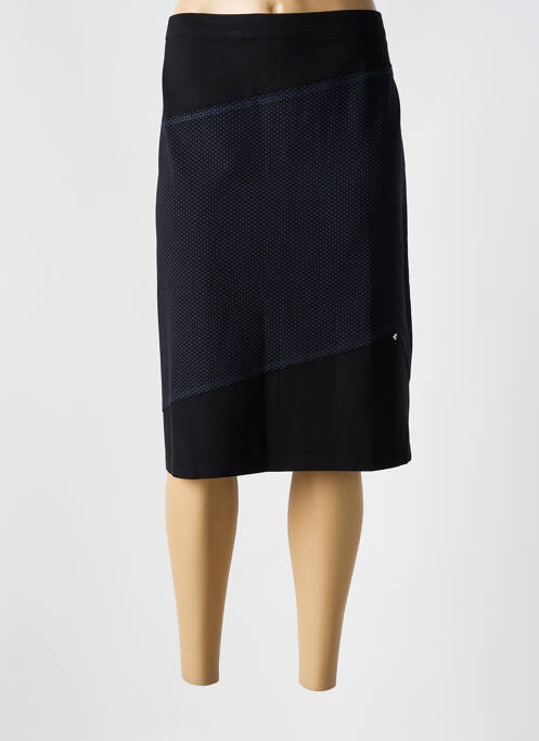 Jupe mi-longue coupe droite noir CHRISTINE LAURE femme