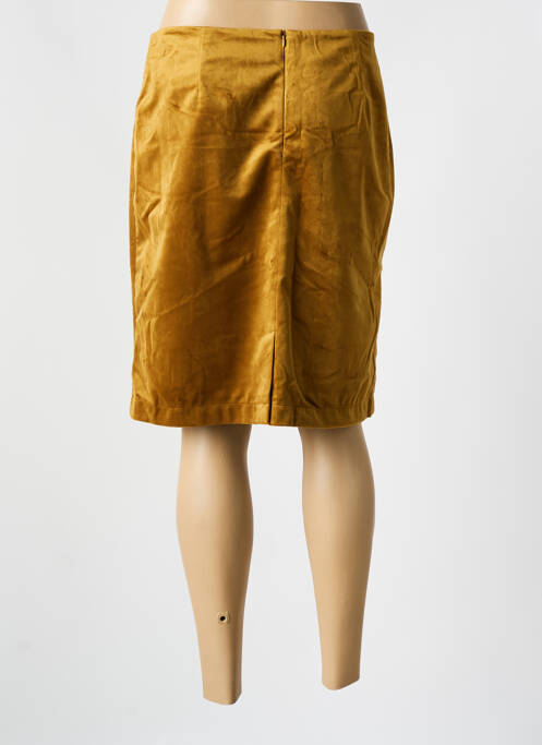 Jupe mi-longue taille à pinces jaune CHRISTINE LAURE femme
