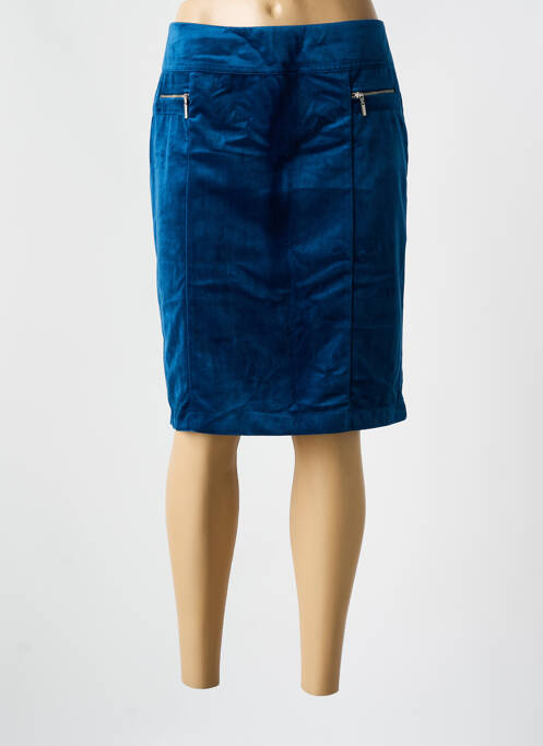 Jupe mi-longue bleu CHRISTINE LAURE pour femme