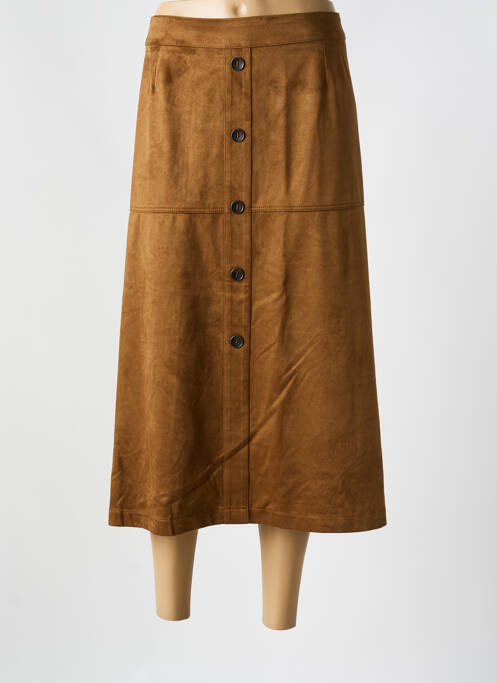 Jupe mi-longue marron CHRISTINE LAURE pour femme