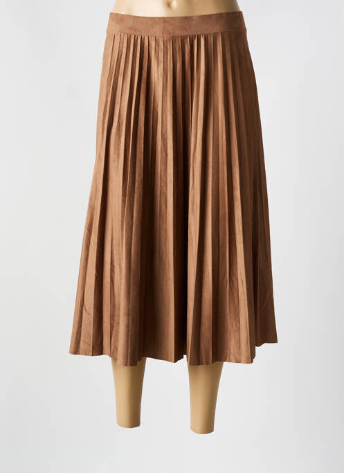 Jupe mi-longue marron CHRISTINE LAURE pour femme