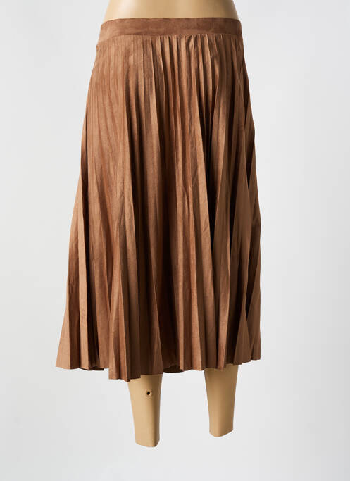 Jupe mi-longue marron CHRISTINE LAURE pour femme