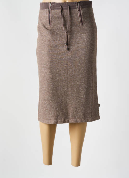 Jupe mi-longue marron LOLA ESPELETA pour femme