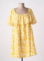 Robe courte manches courtes manches courtes jaune LA PETITE ETOILE femme