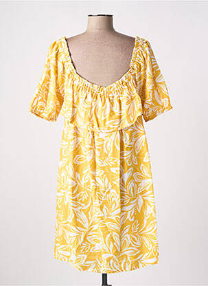 Robe courte manches courtes manches courtes jaune LA PETITE ETOILE femme