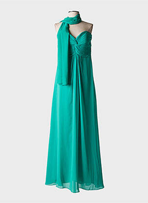 Robe longue coupe évasée sans manche vert FASHION NEW YORK femme