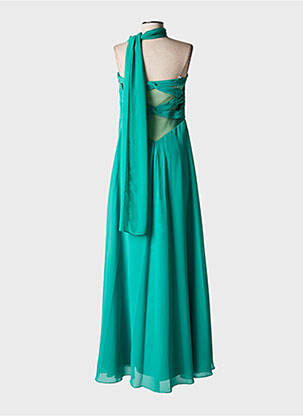 Robe longue coupe évasée sans manche vert FASHION NEW YORK femme