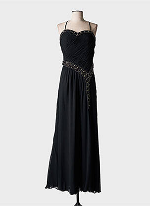 Robe longue coupe évasée sans manche noir FASHION NEW YORK femme