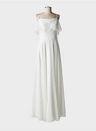 Robe longue coupe évasée sans manche blanc FASHION NEW YORK femme