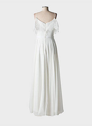 Robe longue coupe évasée sans manche blanc FASHION NEW YORK femme