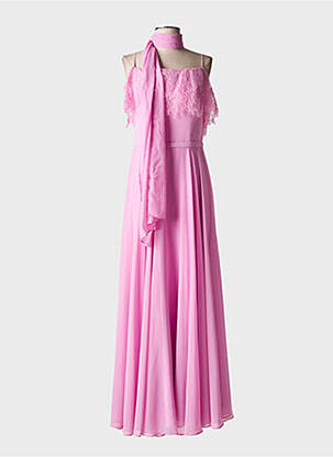Robe longue coupe évasée sans manche rose FASHION NEW YORK femme